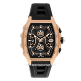 CHRIST VERRA SPIDERSYNC  LIMITED EDITION CV 63034G-38 BLK Black Rosegold Rubber Strap